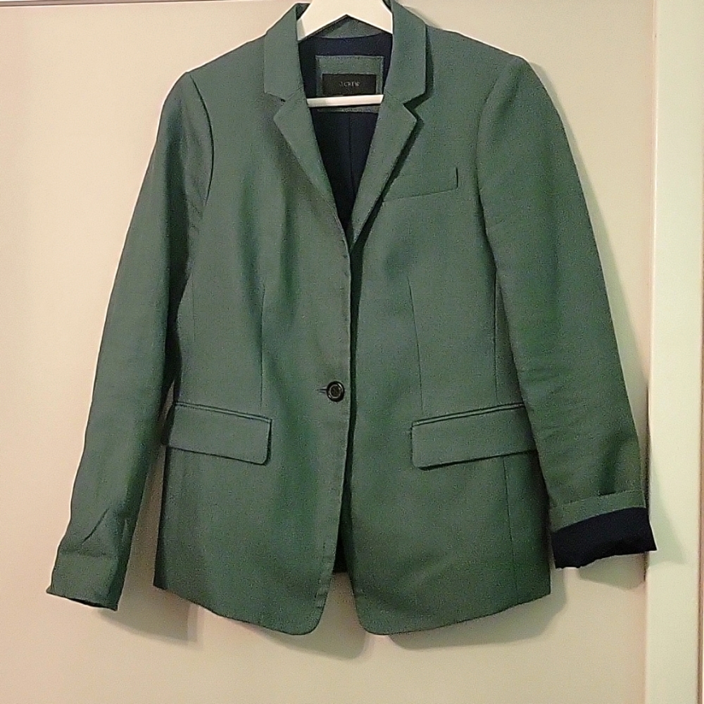MOVING SALE J. Crew NWOT Teal Linen Blazer, 8P